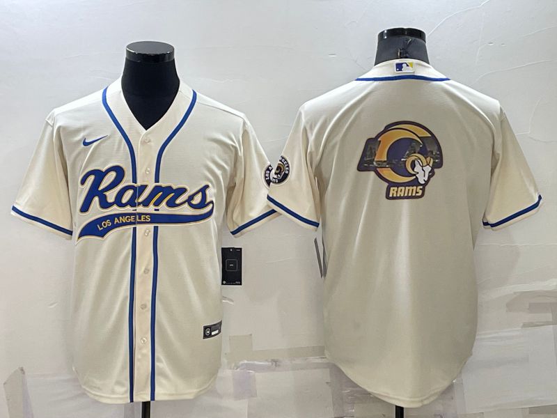 Men Los Angeles Rams Blank Cream 2022 Nike Co branded NFL Jersey1->los angeles rams->NFL Jersey